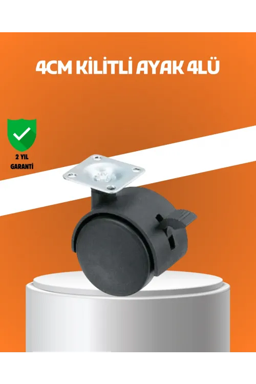Kilitli Mini Tekerlek Ayak 4 Cm 4’lü Set