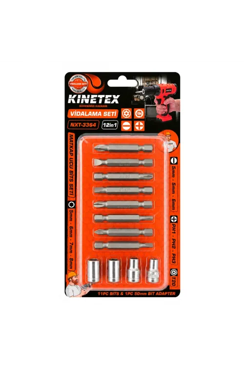 Kınetex Ktx-3364 ( 12in1 ) Bıts Vidalama Tornavida Ucu Seti*96