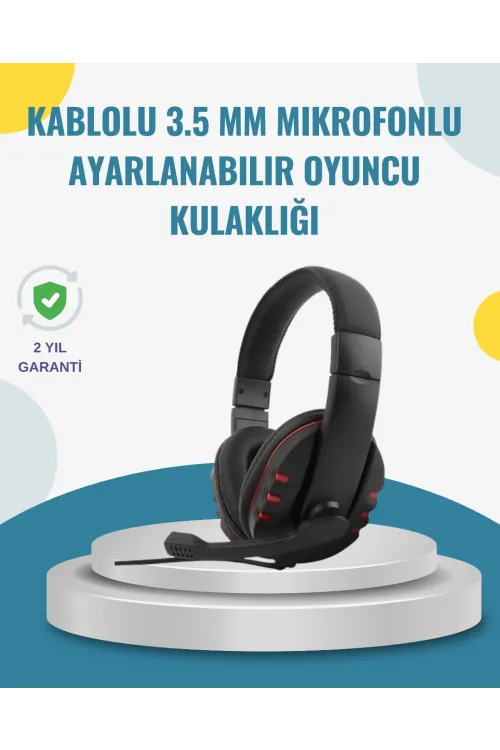 Kırmızı Kulaklık Stereo Mikrofonlu Dayanıklı Örgü Kablolu
