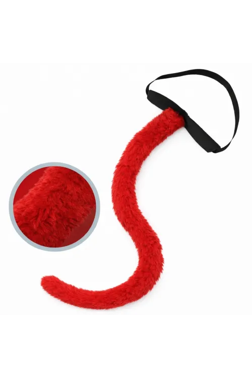 Kırmızı Peluş Kuyruk Şekil Verilebilir 70 cm