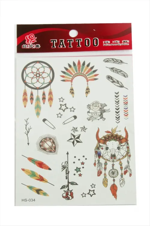 Kızılderili Tattoo Dövme Sticker