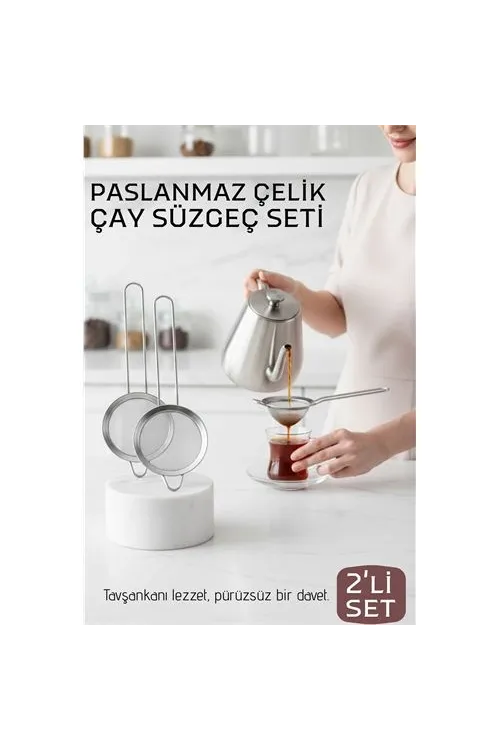 Klasik Çay Süzgeci 304 Paslanmaz Çelik 2 ADET 721306