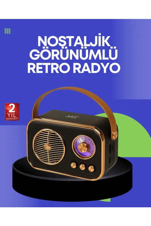 Klasik Retro Radyo – Bluetooth Destekli, Fm Özellikli Şarjlı Hoparlör