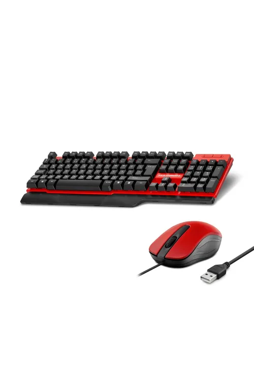 Klavye Ve Mouse Seti - Kırmızı Siyah HD861K