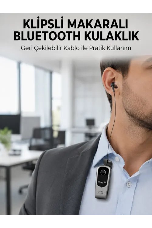 Klipsli Tasarımlı Bluetooth Kulaklık Uzun Pil Ömrü