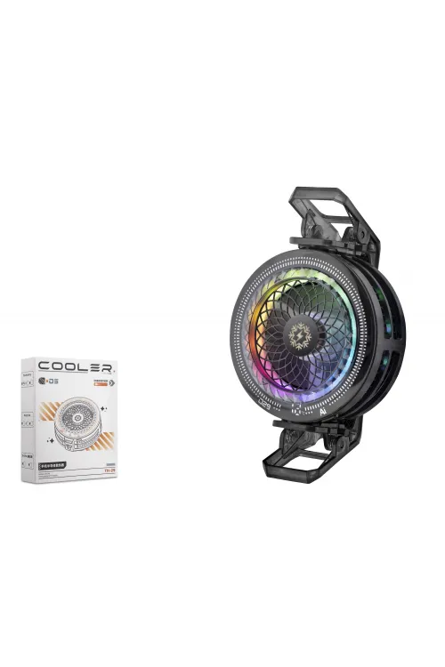 Klipsli Telefon Soğutucu Fan Rgb Isı Göstergeli Siyah TH29