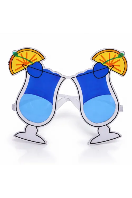 Kokteyl Bardak Parti Gözlüğü Mavi Renk