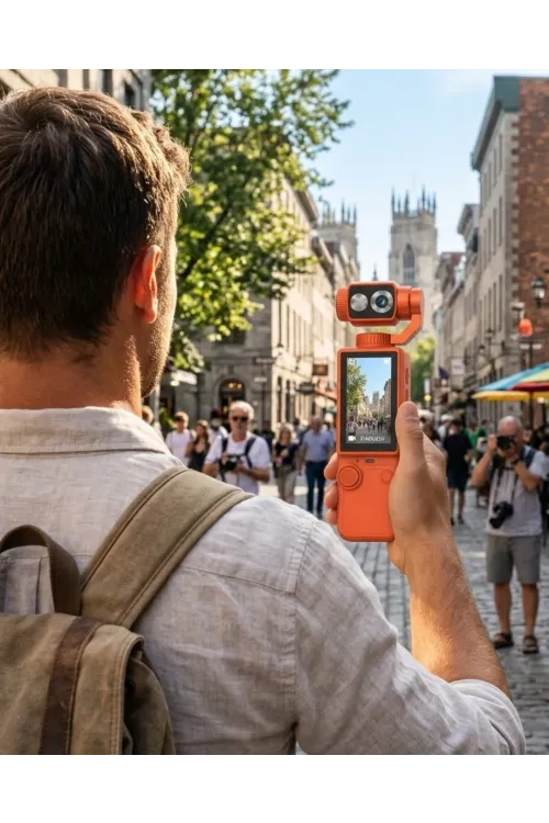 Kompakt 4k Gimbal Kamera 180 Derece Döner Başlık Stabil Video Ve Vlog Uyumlu