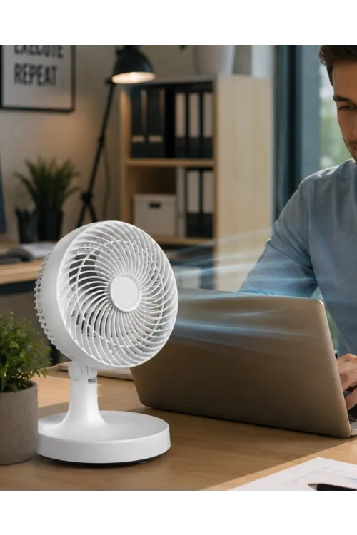 Kompakt Mini Fan Otomatik Salınımlı Sessiz Masaüstü Vantilatör