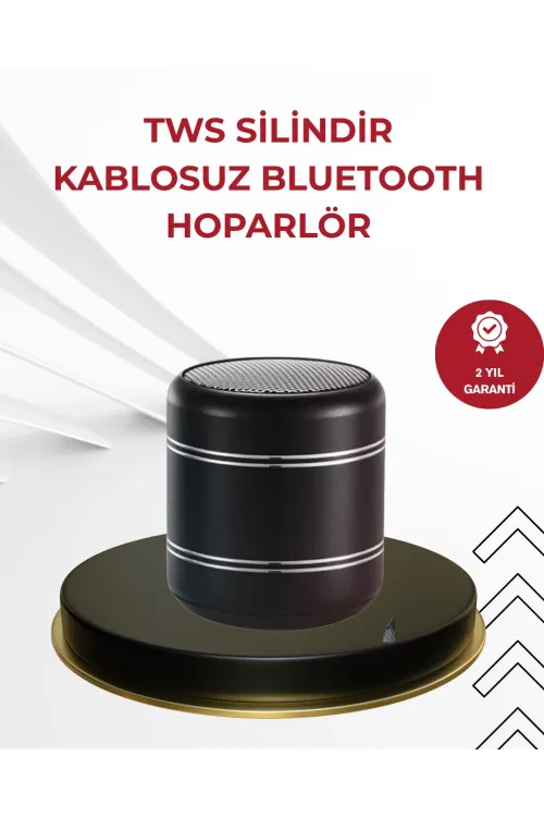 Kompakt Silindir Metal Bluetooth Hoparlör 400 Mah Uzun Pil Tws Destekli