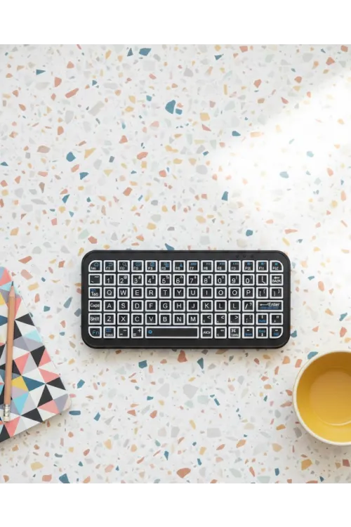 Kompakt Siyah Rgb Işıklı Bluetooth Mini Klavye