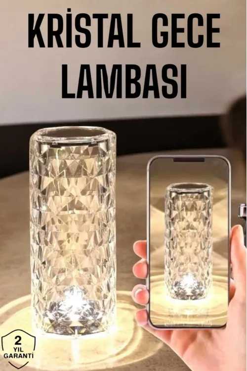 Kristal Dokunmatik Ve Kumandalı Masa Ve Gece Lambası