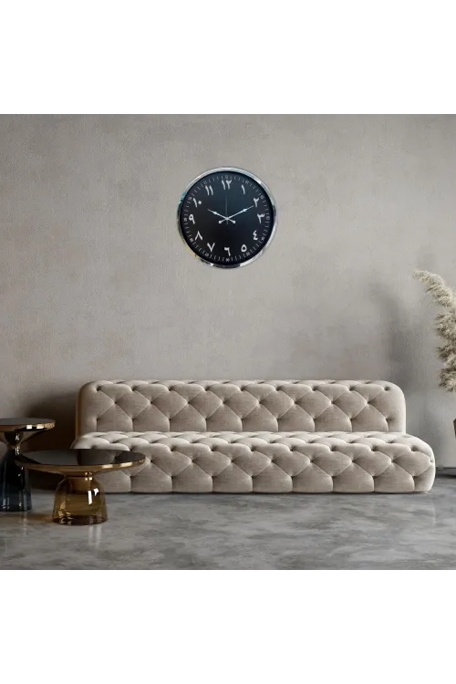 Krom Arapça Rakamlı 52 x 52 Cm Duvar Saati