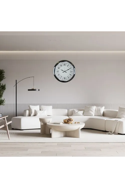 Krom Modern Desenli 52 x 52 Cm Duvar Saati