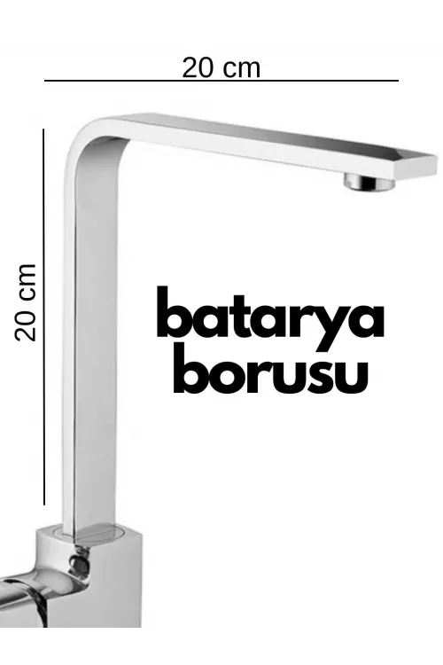Krom Mutfak Evye Batarya İçin Köşeli Su Borusu Paslanmaz ve Eca Uyumlu 20x20