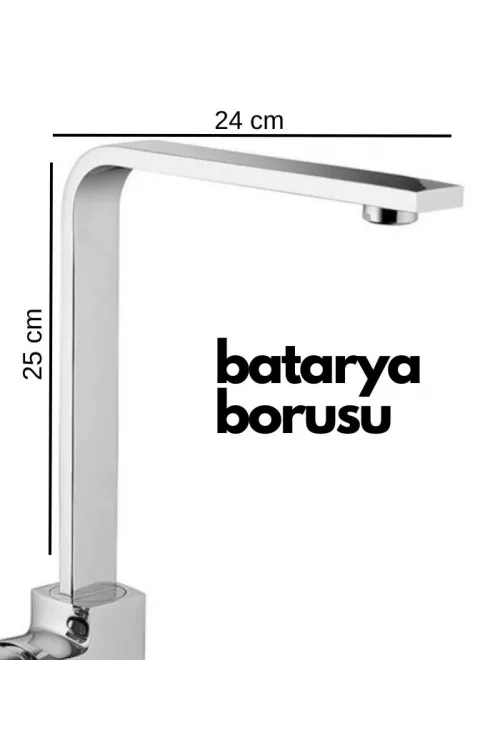 Krom Mutfak Evye Batarya İçin Köşeli Su Borusu Paslanmaz ve Eca Uyumlu 25x25
