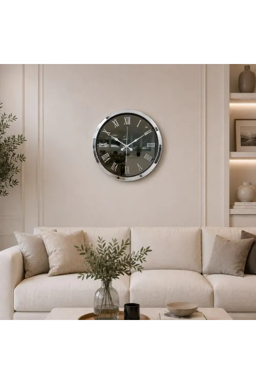 Krom Platinum Aynalı 40 x 40 Cm Duvar Saati