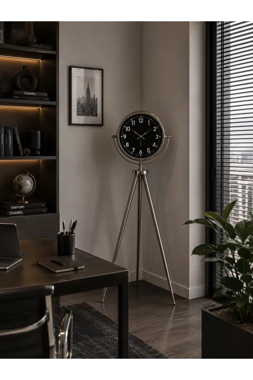 Krom Regal Sılver 150 x 45 Cm Metal Duvar Saati