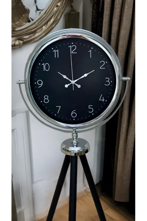 Krom Zarif Tripod Ayaklı Saat