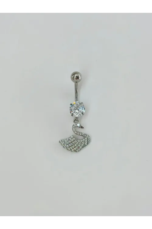 Kuğu Detaylı Göbek Piercing - Pg0100