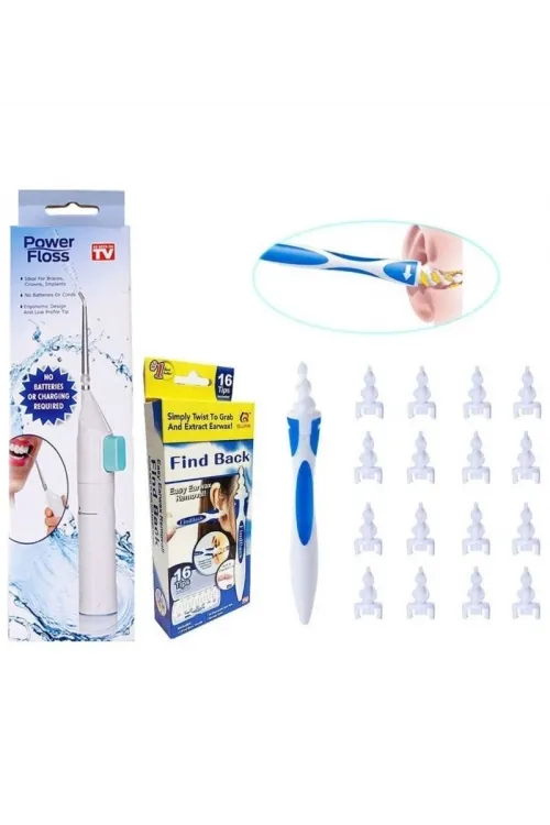 Kulak Temizleme ve Power Floss Diş Temizleme Seti | Mekanik Ağız Bakımı