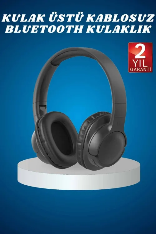 Kulak Üstü Kablosuz Bluetooth Kulaklık Yüksek Ses Kaliteli Anc Özelliği