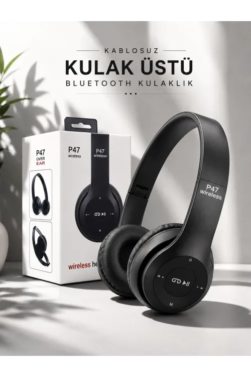 Kulak Üstü Tf Kart Ve Aux Destekli Ergonomik Bluetooth Kulaklık