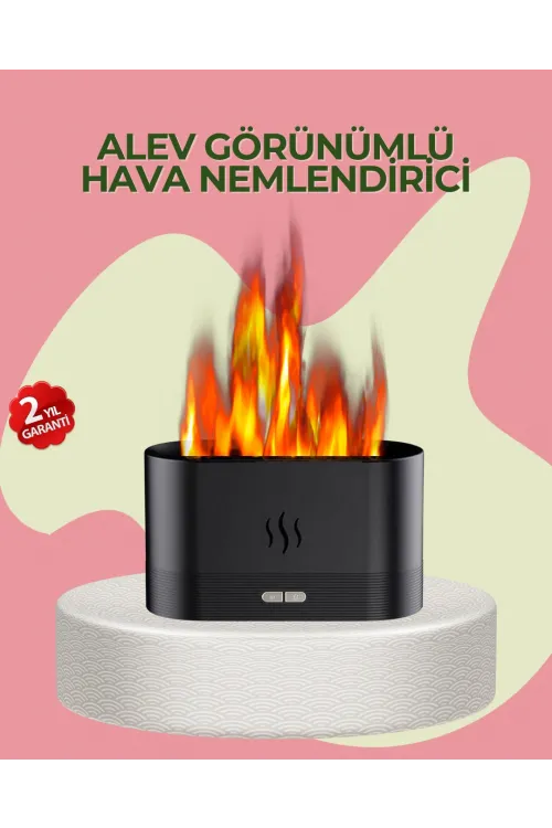 Kumandalı Alev Görünümlü Led Hava Nemlendirici Buhar Makinesi