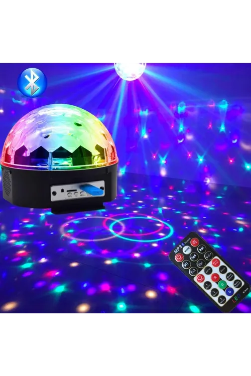 Küre Disko Topu Müzik Çalar Renkli Lazer Işıklı Bluetooth