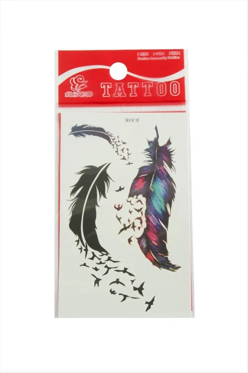 Kuş Tüy Tattoo Dövme Sticker