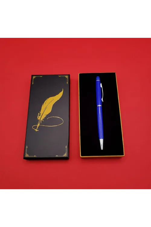 Kutulu Mavi Touchpen Tükenmez Kalem