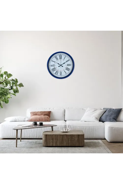 Lacivert 36 Cm Dekoratif Duvar Saati