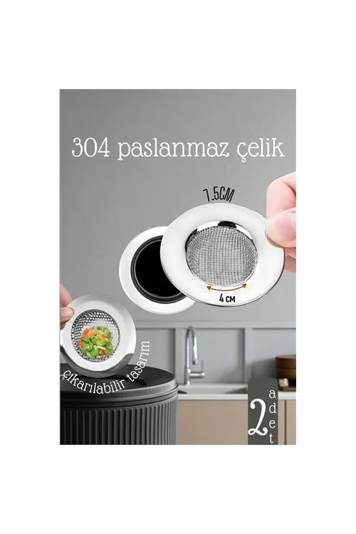 Lavabo Süzgeci - 7.5 cm Çap 2 Lİ SET Gider Sügeci Lavabo Süzgeci 721976