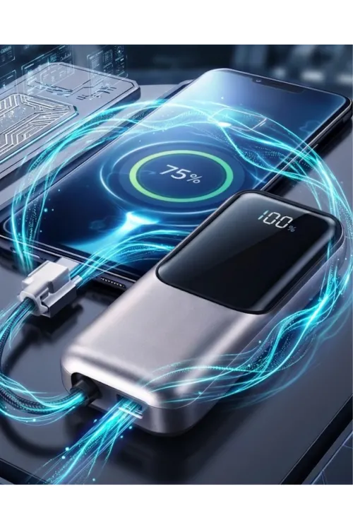 Led Ekranlı Süper Fast Charge Özellikli Mini Powerbank