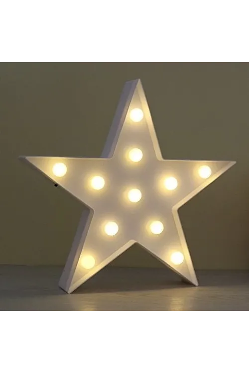 Led Işıklı Beyaz Yıldız Gece Lambası