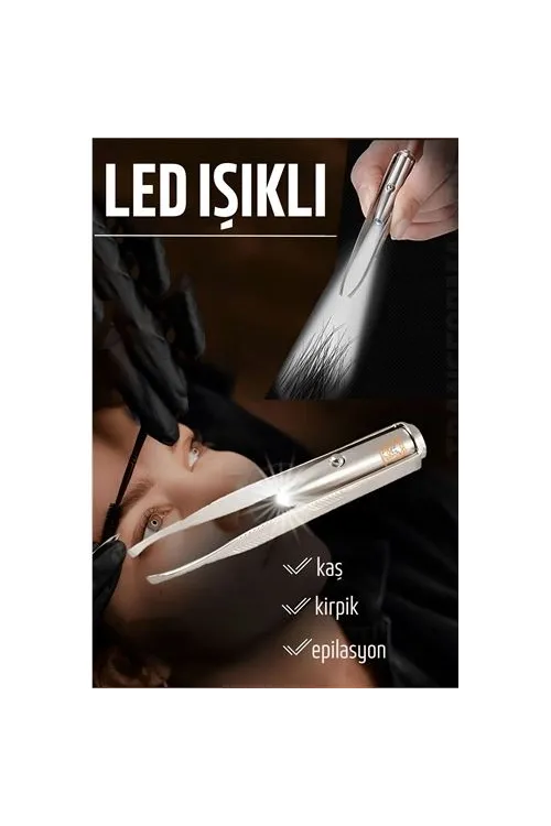 Led Işıklı Cımbız Kirpik Kaş Cımbız Epilasyon Cımbızı 721301