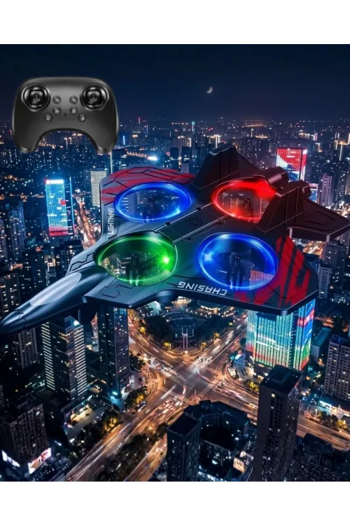 Led Işıklı Oyuncak Drone Fighter Jet Tasarımlı Uzaktan Kumandalı Uçak