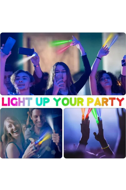 Led Işıklı Renkli Püsküllü Parmak Işığı 4 Renk 4 Adet