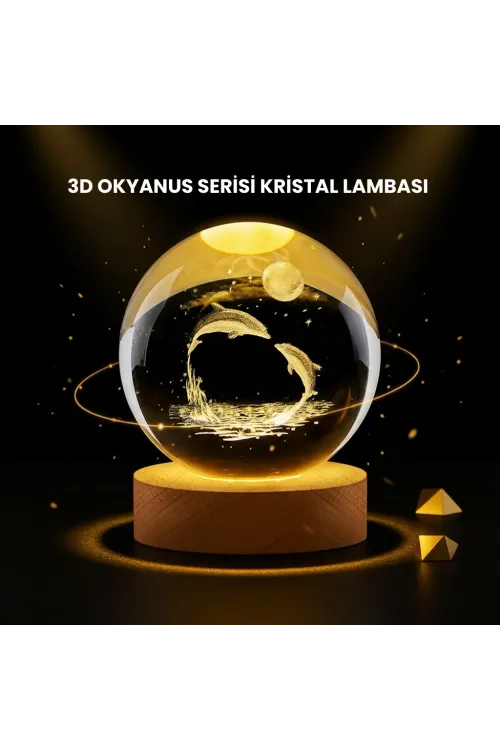 Led Işıklı Yunus Küre Ahşap Standlı Modern Dekoratif Aksesuar