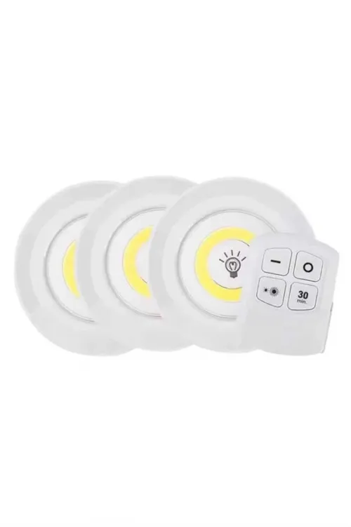 Led Lamba 3lü Uzaktan Kumandalı Yapışkanlı
