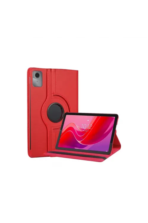 Lenovo Tab M11 Tb330fu 360 Tablet Deri Kılıf - Kırmızı