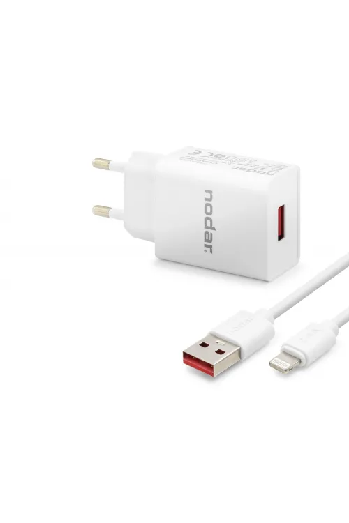 Lightning Hızlı Şarj Seti 12W 2.4A Usb Adaptörlü - Beyaz ND1001