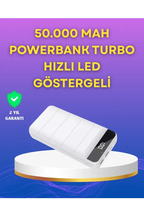 Lightning Ve Type-c Girişli 50000mah Powerbank