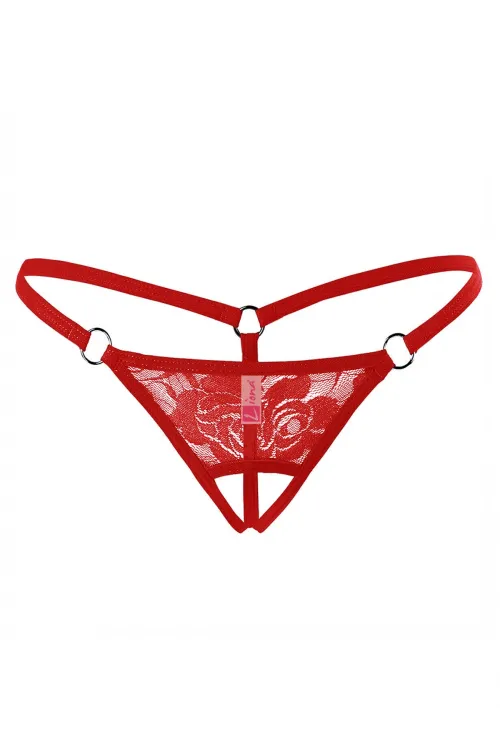 Liona Ağı Açık Dantelli Büyük Beden Fantezi G String