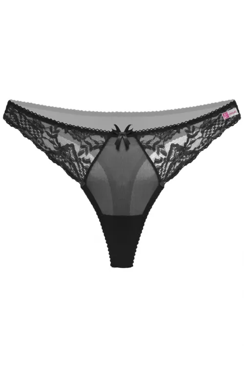 Liona Siyah Dantelli Fantazi G String Külot