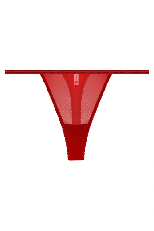 Liona Transparan Kırmızı Kadın Fantezi String Tanga