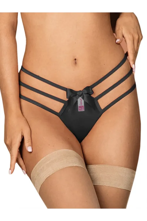 Liona Yanları Lastikli Siyah Kadın Fantezi G String