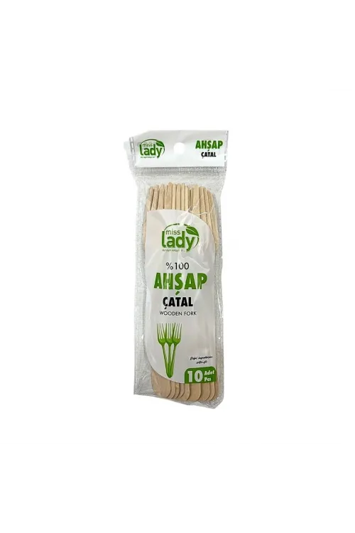 Lüx Ahşap Çatal 10li