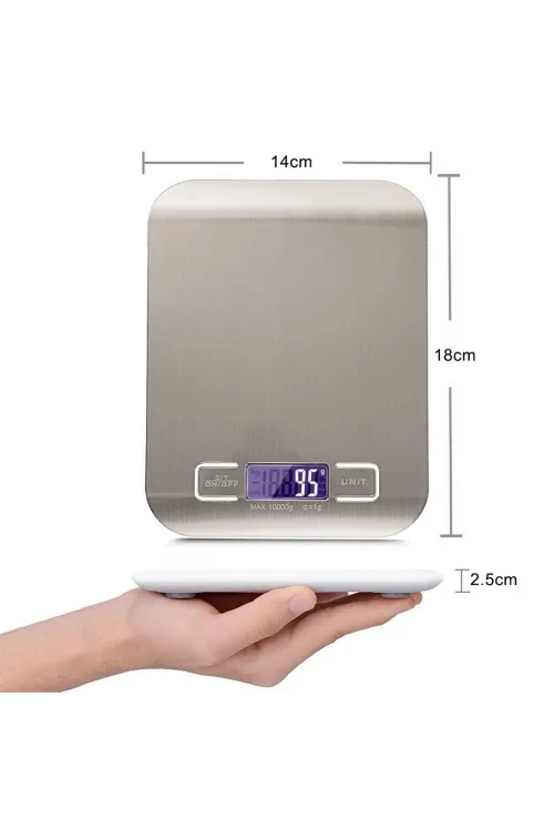 Lüx Dijital Mutfak Terazisi 5 Kg 1 Gr Hassas Paslanmaz Çelik + Pil