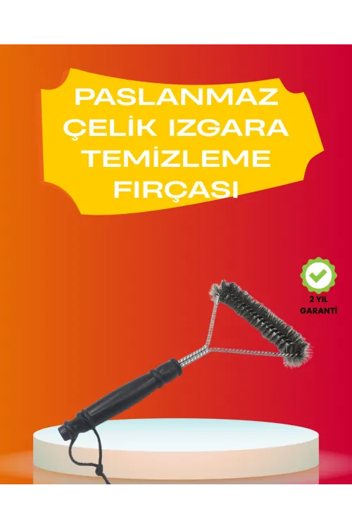 Mangal Izgara Temizleme Fırçası Pas Tutmaz Çelik Telli